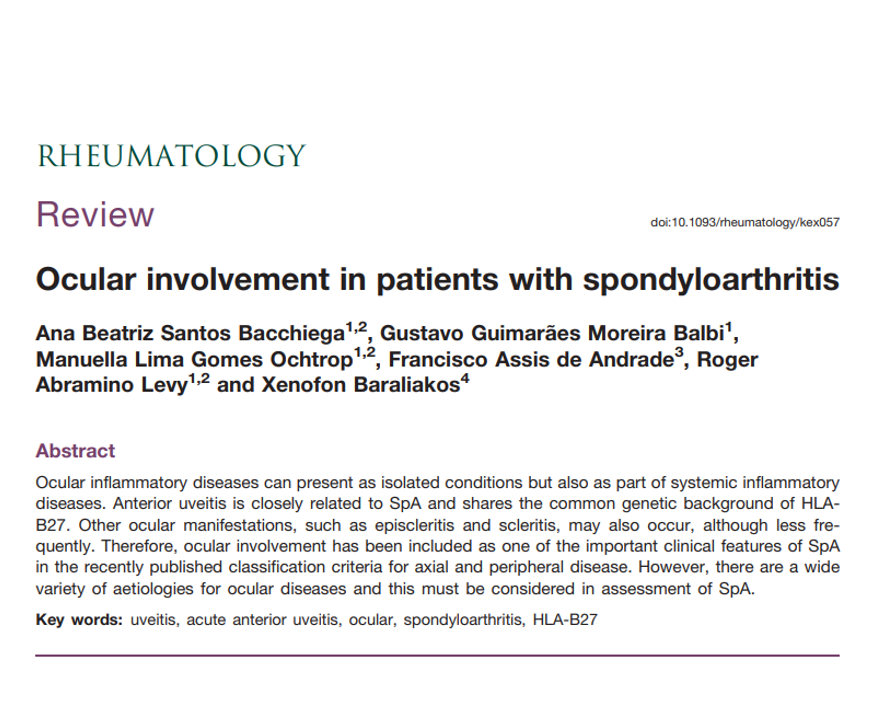 Ocular involvemente in patients with spondyloarthritis