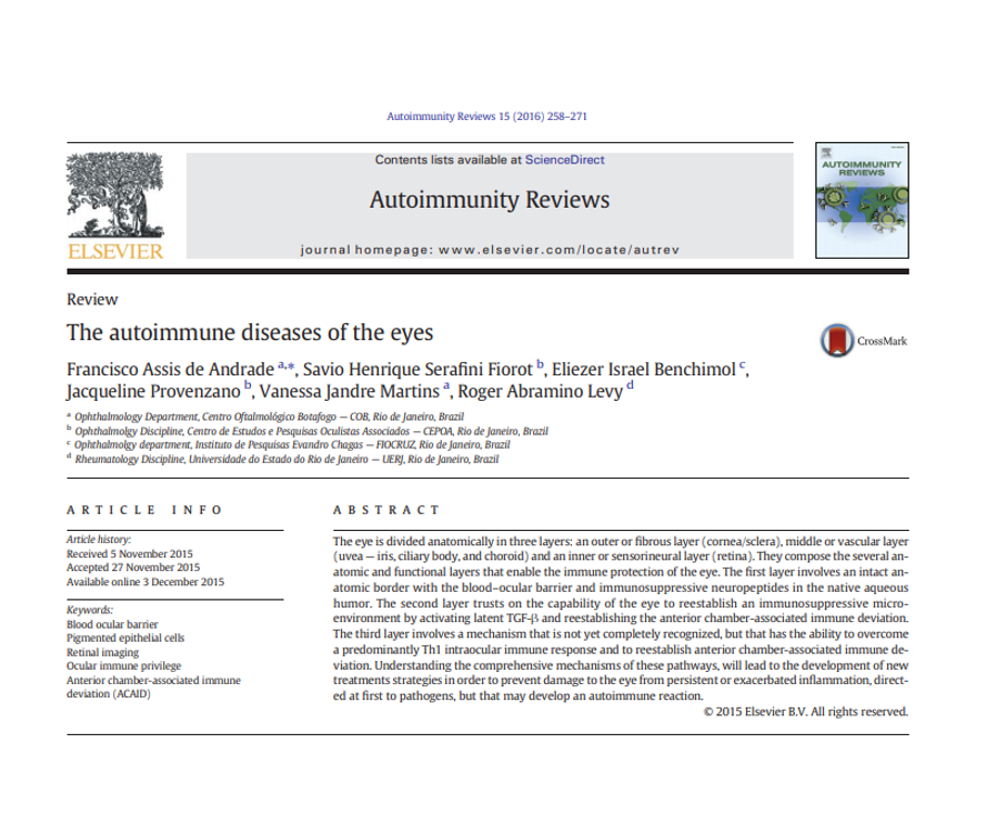 The autoimmune diseases of the eyes